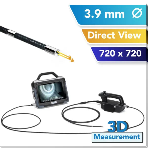 Yateks Inspexa 3D Industrial Video Borescope 3.9 mm OD Direct View (720 x 720)
